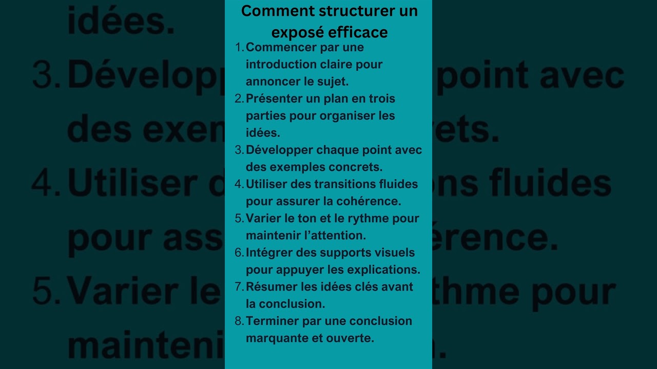 comment structurer un éxposé oral #french #motivation #learningfrench #learfrench #frenchlesson